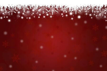 Christmas snowflakes and icicles on redの写真素材