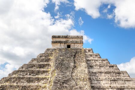 Famous Pyramid of Kukulcan or El Castillo at Chichen Itza, the largest archaeological cities of the pre-Columbian Maya civilization in the Yucatan Peninsula of Mexico.  it is one of the New Seven Wonders of the World.の写真素材