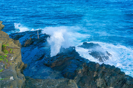 HÄlona Blowhole is a rock formation on the island of Oahu, Hawaii, created thousands of years ago...