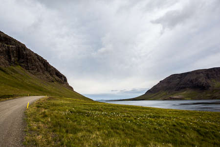 Iceland, Westfiords and lonely roadの写真素材