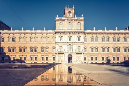 Modena, Emilia Romagna, Italy. Piazza Roma and Military Academy buildingのeditorial素材