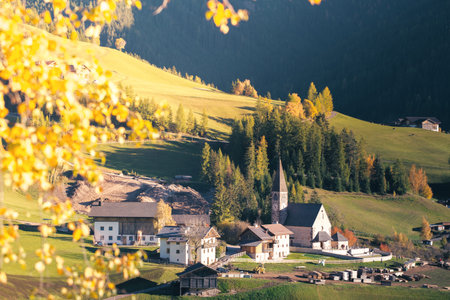 Autumn landscape in the Dolomites Alps, Trentino Alto Adige, Italy.