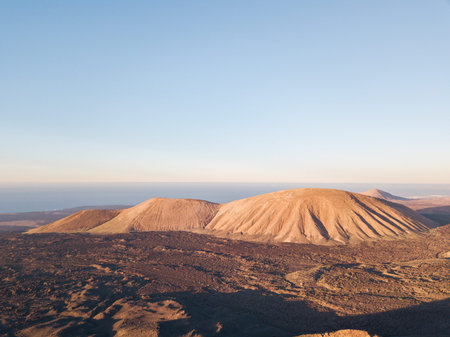 Amazing volcanic landscape of Timanfaya National Park. Lanzarote, Canary Islands, Spain