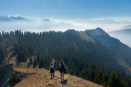 Panorama over the Swiss alps in the Bernese Oberland. Overlooking the scenery from the Augstmatthornの写真素材
