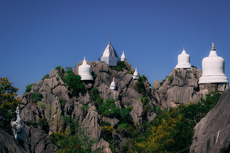 Beautiful temple without tourists. Hidden gem in thailand.の写真素材