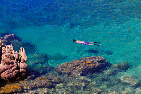 Most beautiful island in Europe. Clearest water in the Mediterranean Sea. Costa Paradisoの写真素材