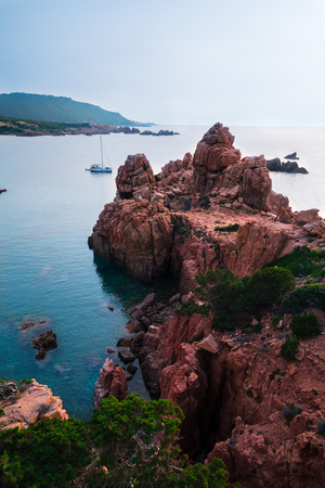 Most beautiful island in Europe. Clearest water in the Mediterranean Sea. Costa Paradiso. hidden gem in sardinia.の写真素材