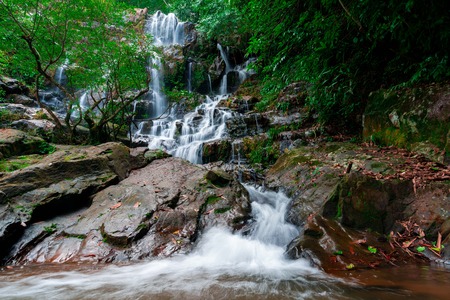 Waterfall the botanical garden in the National Park of Phong Nha Ke Bang, Vietnam. relaxing atmosphere.の写真素材