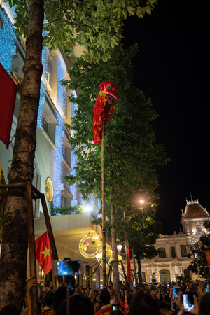 Ho Chi Minh City, Vietnam - february 4, 2019 : Nguyen Hue flower street during Lunar New Year at downtown of Ho Chi Minh Cityのeditorial素材