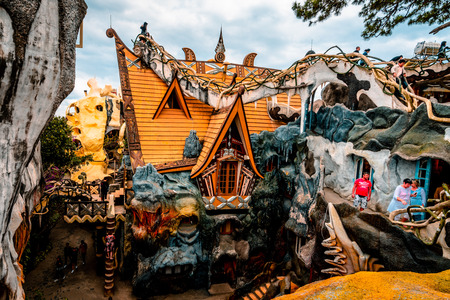 DALAT, VIETNAM. January 23, 2019. Hang Nga guesthouse, Crazy House, in Dalat, Vietnam. It is designed and constructed by Vietnamese woman architect Dang Viet Ngaのeditorial素材