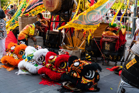 Ho Chi Minh City, Vietnam - february 4, 2019 : Nguyen Hue flower street during Lunar New Year at downtown of Ho Chi Minh Cityのeditorial素材