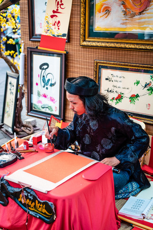 Ho Chi Minh City, Vietnam - february 4, 2019 : Nguyen Hue flower street during Lunar New Year at downtown of Ho Chi Minh Cityのeditorial素材