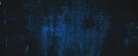 Grunge Navy Dark Blue Background. Blue wall Scary. Black or blue cement textureの写真素材