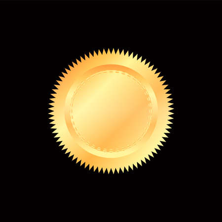 Vector illustration certificate silver foil seal or medal isolated.のイラスト素材