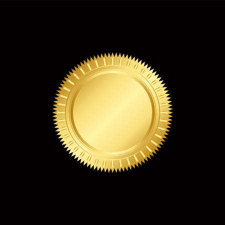 Vector illustration certificate silver foil seal or medal isolated.のイラスト素材