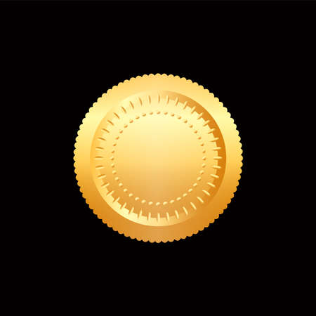 Vector illustration certificate silver foil seal or medal isolated.のイラスト素材