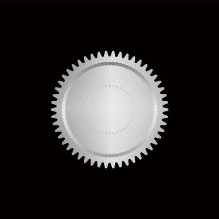 Vector illustration certificate silver foil seal or medal isolated.のイラスト素材