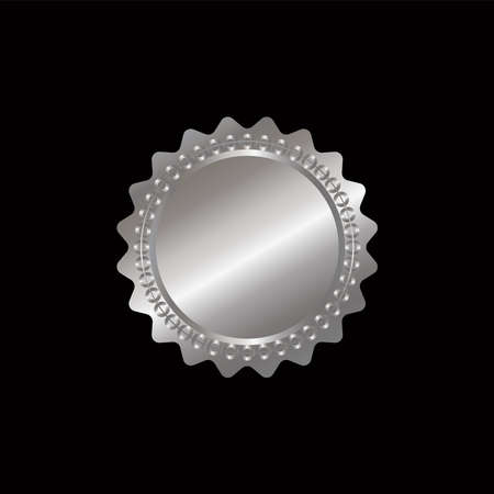 stamp gold luxury elegant banner icon, Vector illustration certificate silver foil seal or medal isolated.のイラスト素材