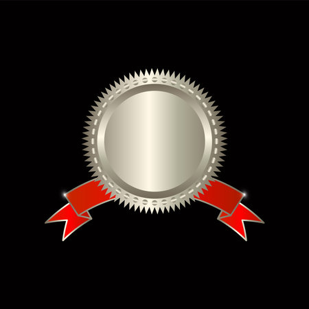 seal stamp gold luxury elegant banner icon, Vector illustration certificate silver foil seal or medal isolated.のイラスト素材