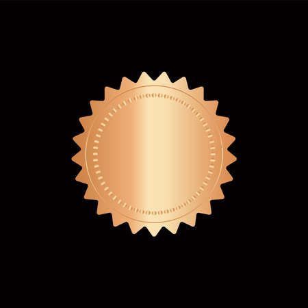 seal stamp gold luxury elegant banner icon, Vector illustration certificate silver foil seal or medal isolated.のイラスト素材