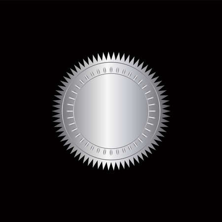 seal stamp gold luxury elegant banner icon, Vector illustration certificate silver foil seal or medal isolated.のイラスト素材
