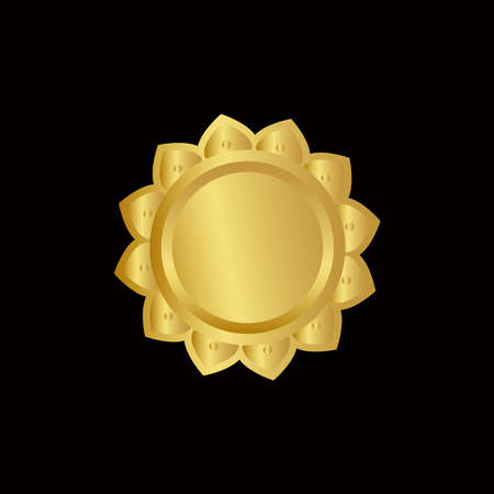 seal stamp gold luxury elegant banner icon, Vector illustration certificate silver foil seal or medal isolated.のイラスト素材