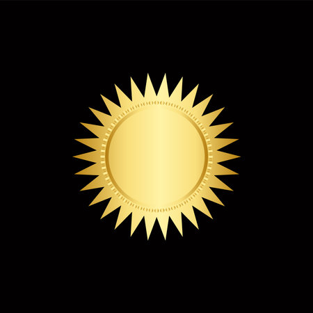 seal stamp gold luxury elegant banner icon, Vector illustration certificate silver foil seal or medal isolated.のイラスト素材