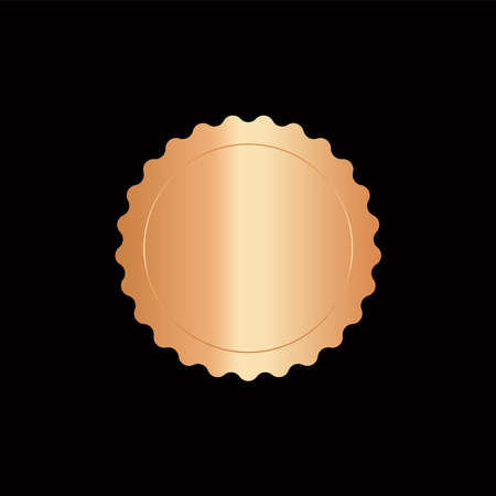 stamp gold luxury elegant banner icon, Vector illustration certificate silver foil seal or medal isolated.のイラスト素材