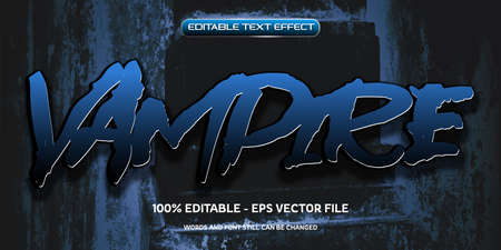Editable text effect Vampire style with dark cracked wall backgroundのイラスト素材