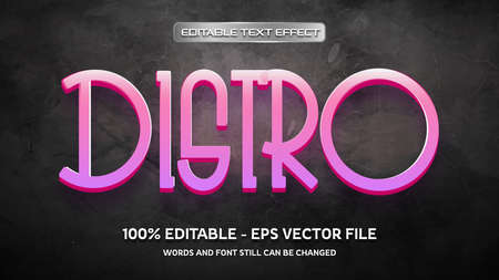 Distro editable text effect EPS Vectorのイラスト素材