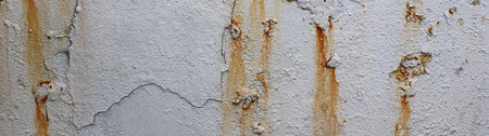 Panoramic grunge metal texture. Empty rusty or metal surface texture. Old metal iron panel.