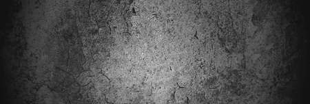 Blank grey grunge cement wall texture background, Background panorama banner longの写真素材