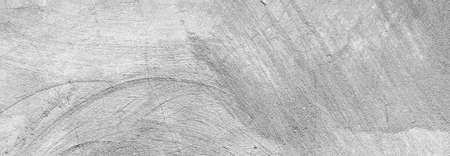 White concrete scratched, Panoramic white plaster wall surfaceの写真素材