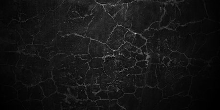 Rock abstract black wall background. dark plastered wall backgroundの写真素材