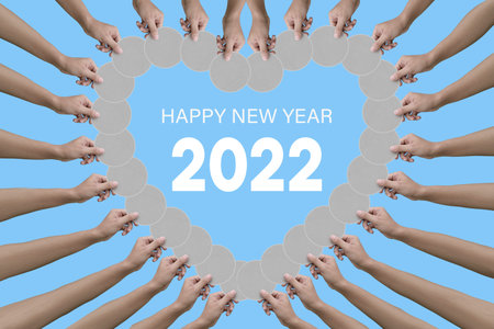 Male hand holding wooden bulletin boardの写真素材