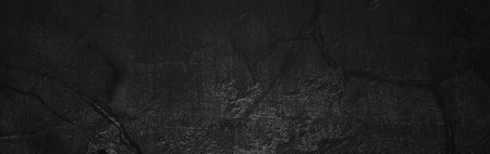 Panoramic Scary dark walls, slightly light black concrete cement texture for background