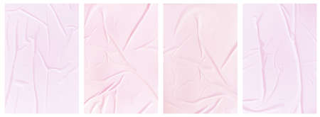 Set of wrinkled paper templates. wet blank paper for poster and textの写真素材