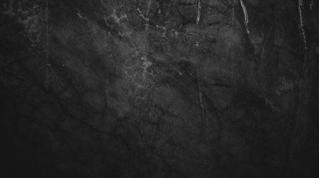 Black wall background of natural paintbrush stroke textured cement or stone old. concrete texture as a concept of horror and Halloweenの写真素材