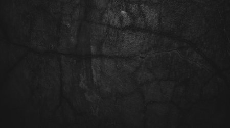 Black wall background of natural paintbrush stroke textured cement or stone old. concrete texture as a concept of horror and Halloweenの写真素材