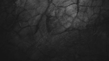 Black wall background of natural paintbrush stroke textured cement or stone old. concrete texture as a concept of horror and Halloweenの写真素材
