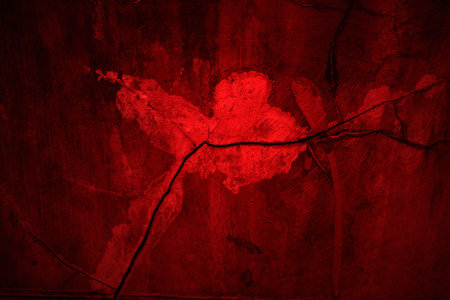 Red wall texture background. scary red wall for background, Old shabby blood paint and plaster...