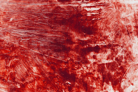 Bloody Old Cement Floor and Wall with Dark Red Stains - Scary Grunge Horror Atmosphereの写真素材
