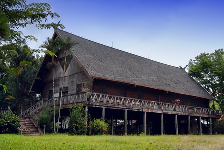 Rumah Betang (west borneo Dayak tribe house) west borneoのeditorial素材