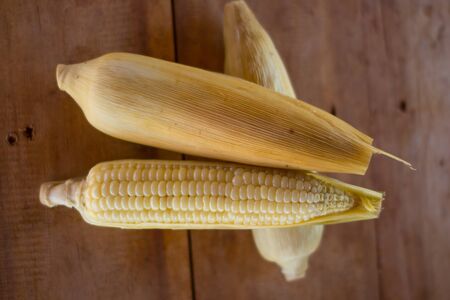 Corn boiled has sweet taste used as dessertの写真素材