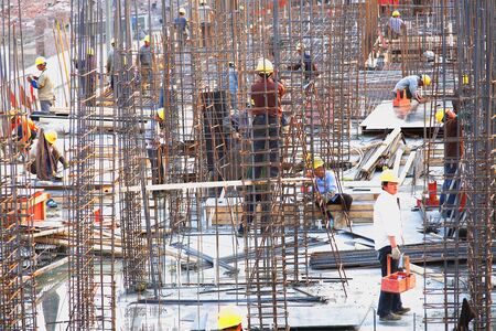 People on the construction siteのeditorial素材