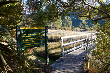 Entrance of Abel Tasman Coast Trackの写真素材