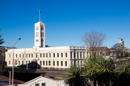 Library at Timaru with blue sky, New Zealandのeditorial素材
