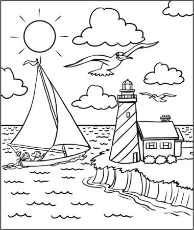 Seashore Coloring Pageの写真素材
