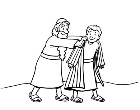 Coloring Page of Joseph Wearing Coatの写真素材