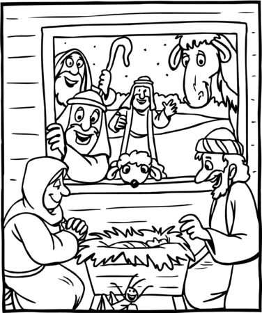 Christmas Coloring Pageのイラスト素材